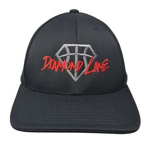 Diamond Lane Fitted Trucker Hat Black 8 Embroidered 6 Panel Pacific Headwear